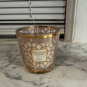 Baobab Collection Pink and Gold Geometric Glass Candle Holder